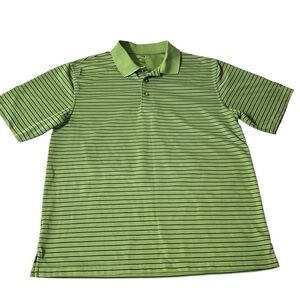 Grand Golf - Men’s Green and Black striped Polo Sz LG